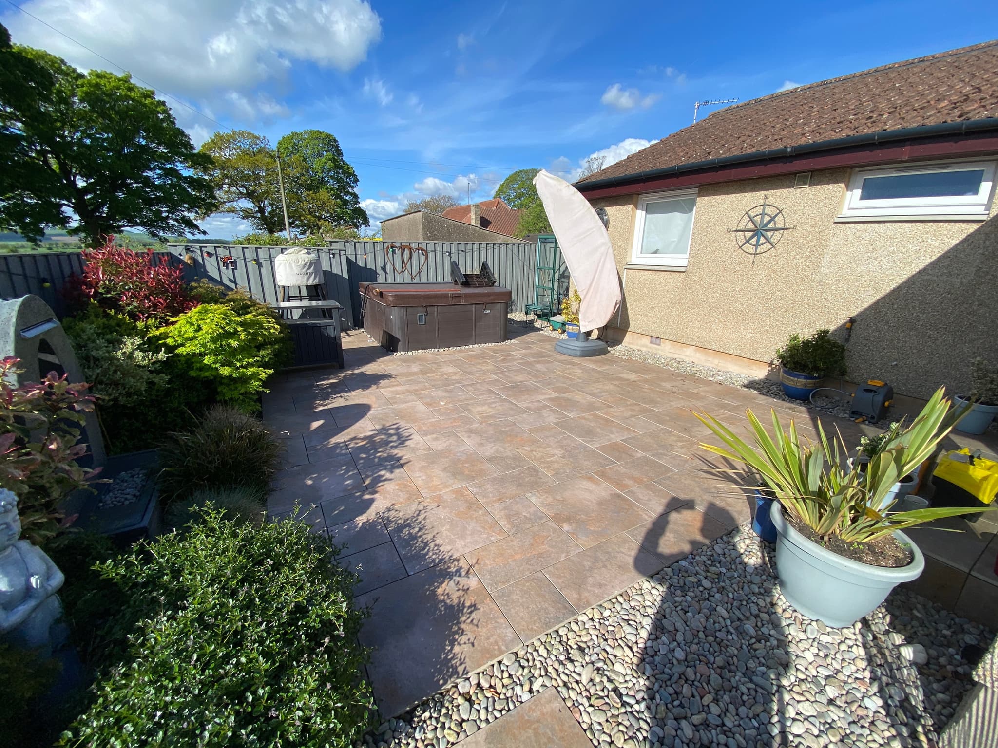 Fiona's freshly jet-washed driveway and patio in Dairsie